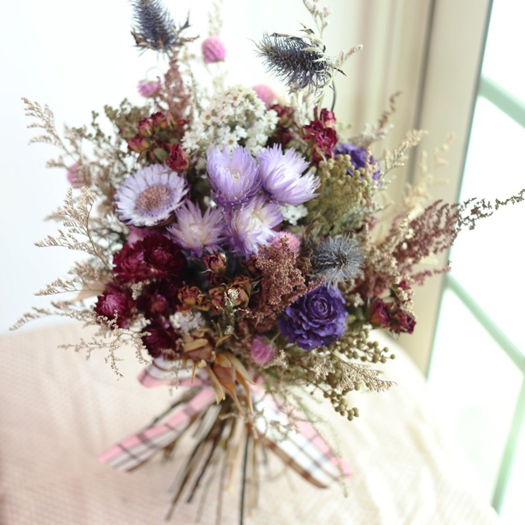 璎珞庄园*手作珠宝捧花*订作*求婚捧花~~干燥花捧花~~安娜亚西亚~NO.144 - 植栽/盆栽 - 植物．花 