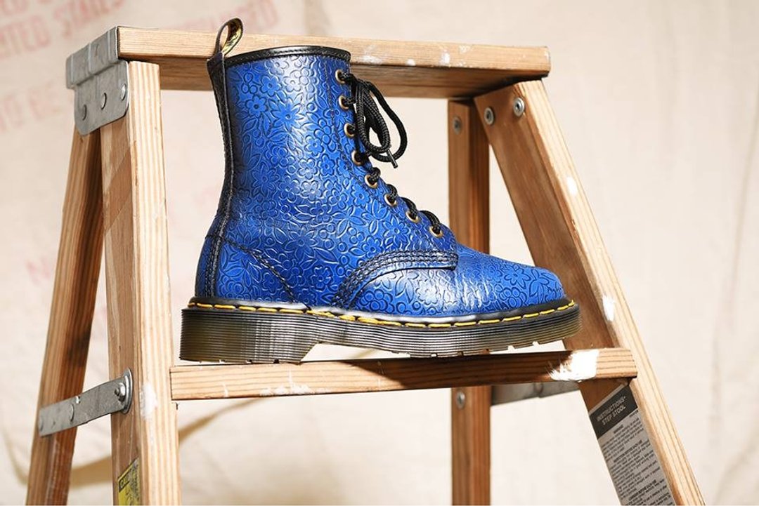 Vintage Dr. Martens Shoes 1460 马汀靴/英制老马丁/Vintage古着 - 女款长靴 - 真皮 蓝色
