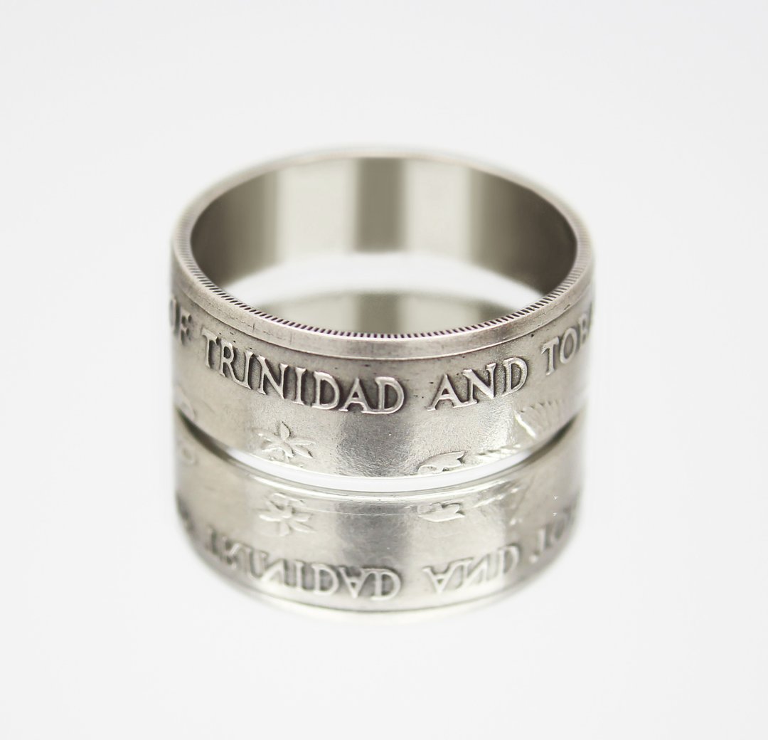 Trinidad and Tobago Coin Ring 50 cents 1976-2003 coin rings for men coin ring - 戒指 - 其他金属 