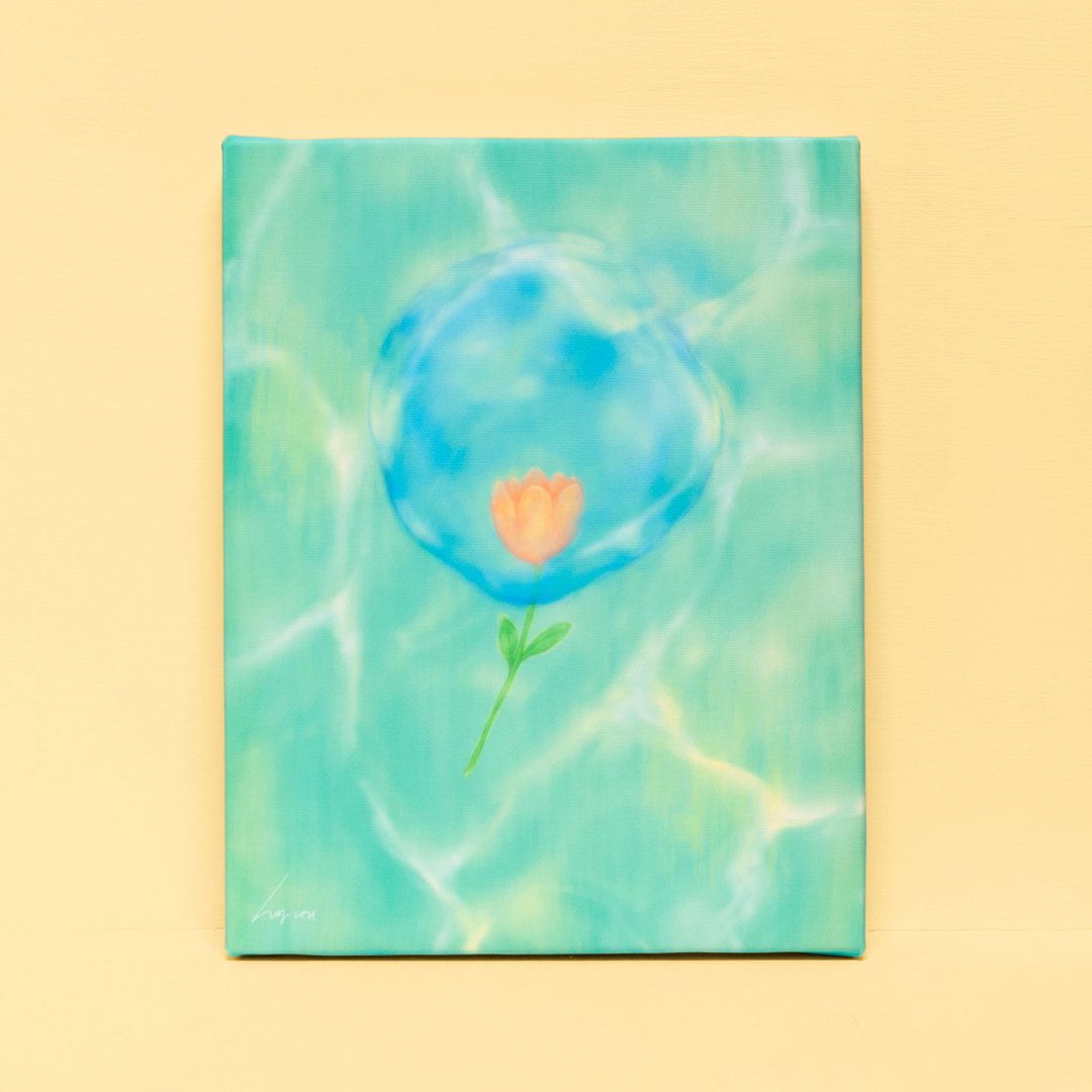 无限上升的时刻-挂画/画/画作/装饰画/花/泡泡/海/瀑布/奇幻/疗愈 - 海报/装饰画/版画 - 棉 绿色