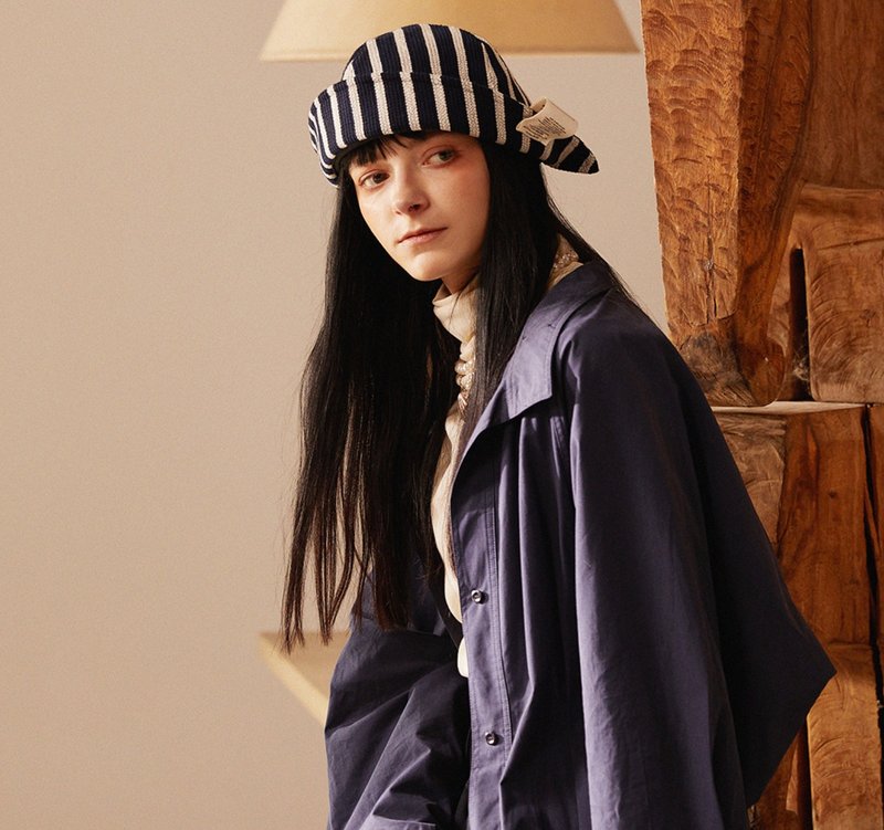 【限量牧羊童】复古简约/圆顶短檐盆帽/渔夫帽 - 帽子 - 羊毛 蓝色