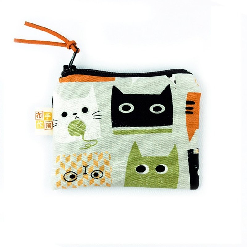 猫咪吃鱼零钱袋 - 零钱包 - 棉．麻 多色