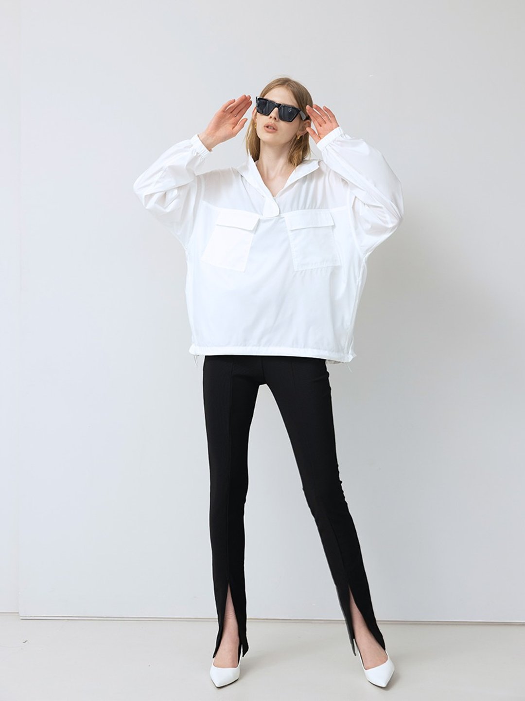 环保女性抗UV 防晒 半门襟外套(UPF40) (2色) - 女装上衣 - 聚酯纤维 黑色