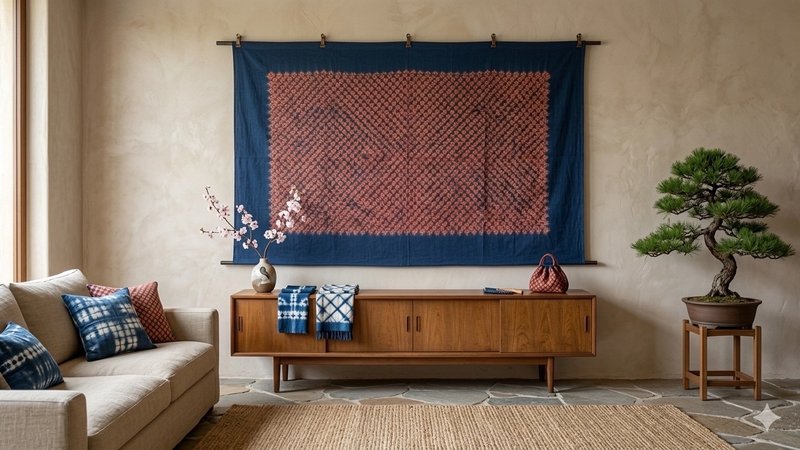 云南扎染植物染桌巾/挂布 - 海报/装饰画/版画 - 棉．麻 蓝色