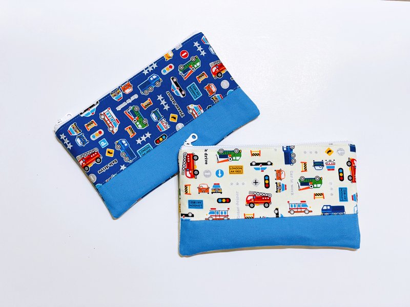 扁平笔袋、收纳袋 汽车款可免费绣字 - 铅笔盒/笔袋 - 棉．麻 蓝色