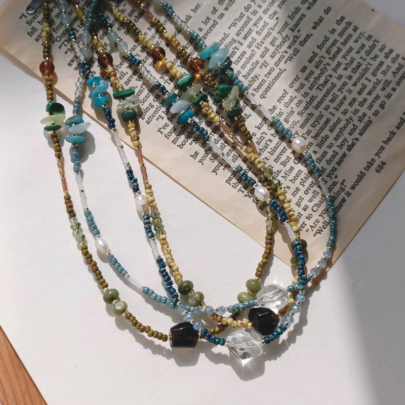 山海特辑 - 项链 - 水晶 咖啡色