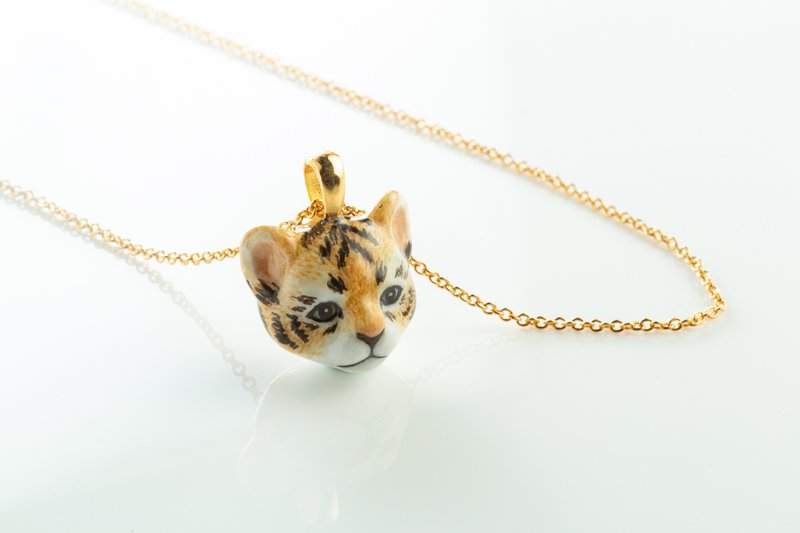 虎虎生风手工彩绘小老虎项链~Tiger necklace  Handmadejewelry - 项链 - 珐琅 