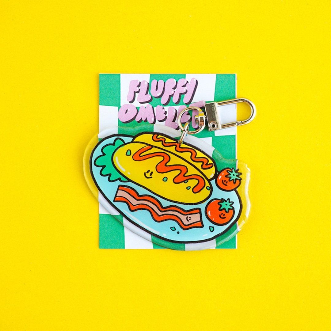 Fluffy Omelet - KEYCHAIN / PIN / PHONE GRIP - FLUFFY OMELET - 钥匙链/钥匙包 - 压克力 多色