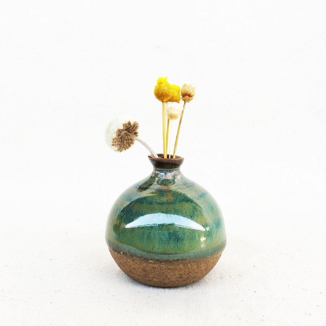 手工陶瓷迷你花器－深海 - 植栽/盆栽 - 陶 蓝色