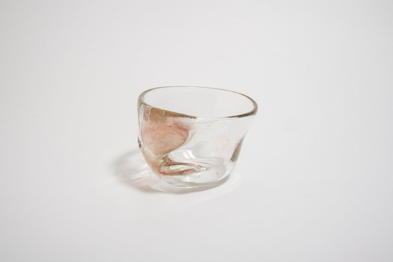 粉色歪曲小碗-新竹手工玻璃 - 碗 - 玻璃 粉红色