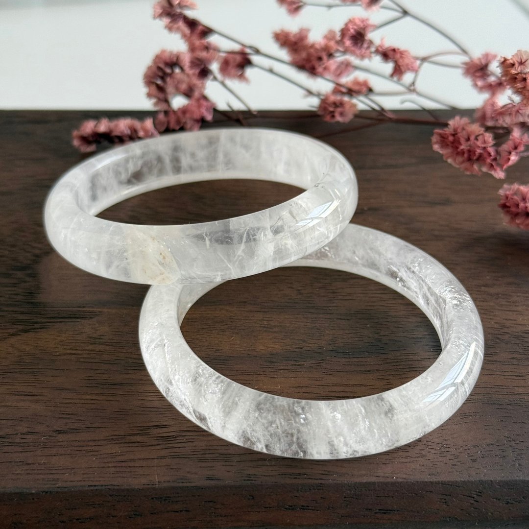 白幽灵平安镯 - 手链/手环 - 水晶 白色