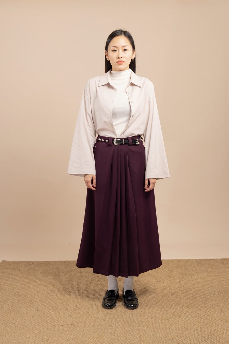 中长半截A字裙 Mid-length A-line skirt - 裙子 - 其他材质 紫色
