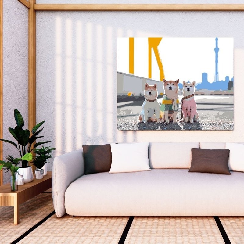 柴柴三兄弟 创意数字油画 【风景画】 - 插画/绘画/写字 - 其他材质 