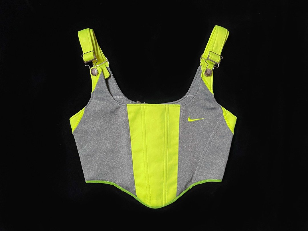REGETHER 古着改制 sportswear 绑带马甲-NIKE - 女装背心 - 棉．麻 黄色