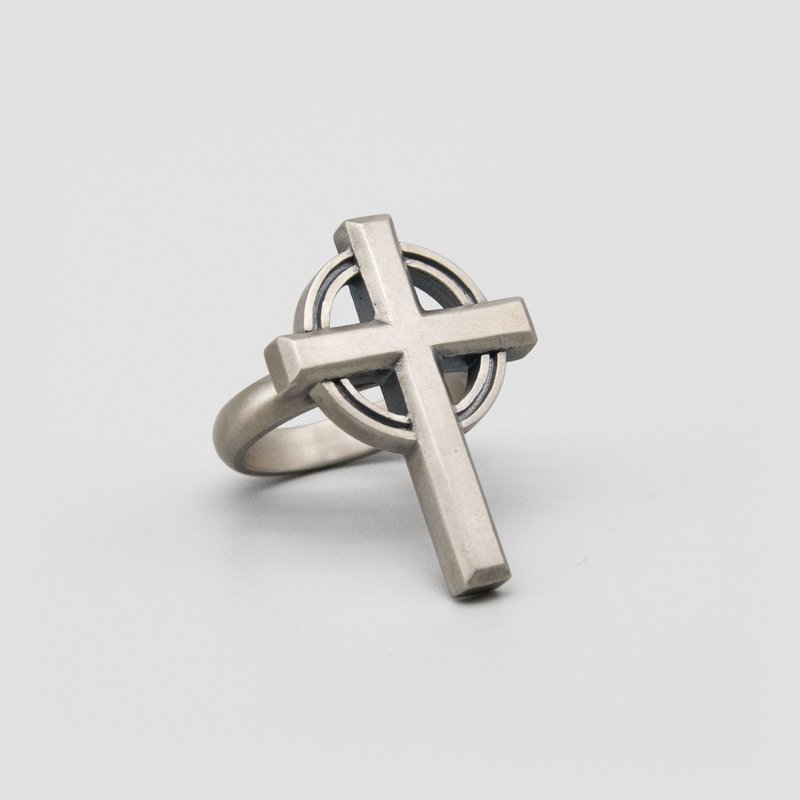 十字环/DR-39 - 戒指 - 纯银 银色