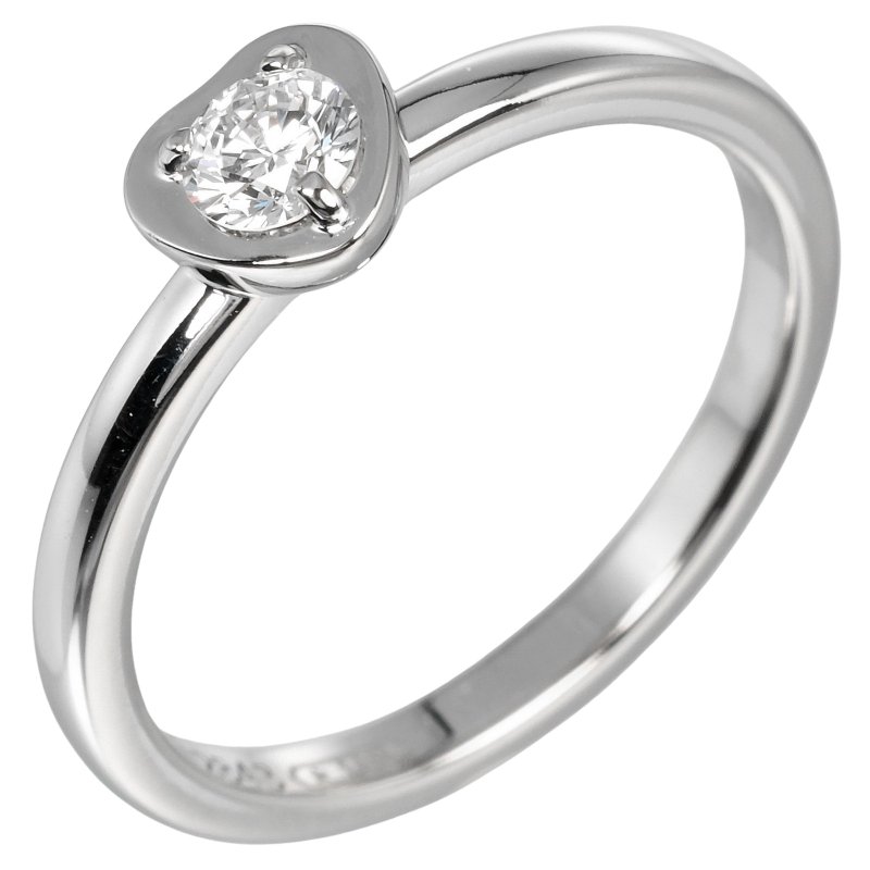 【日本直送】卡地亚 CARTIER D'Amour Diamants Légers 7号 戒指 18K白K金 钻石 约2.4g【二手】A级 - 戒指 - 贵金属 银色