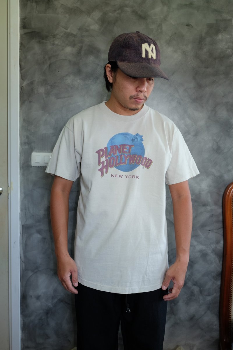 Vintage Planet Hollywood New york Tee Shirt - 男装上衣/T 恤 - 棉．麻 