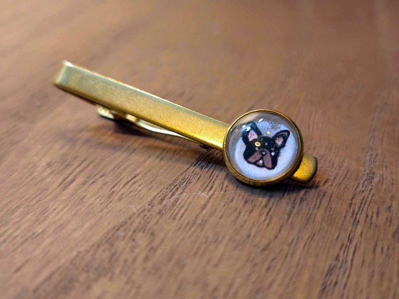 法斗犬 领带夹 Tie Clips - 领带/领带夹 - 铜/黄铜 金色