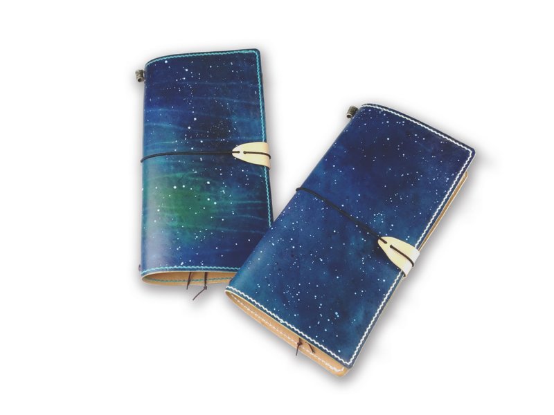 意大利植鞣革TN笔记本/蓝绿星空云 - 笔记本/手帐 - 真皮 蓝色