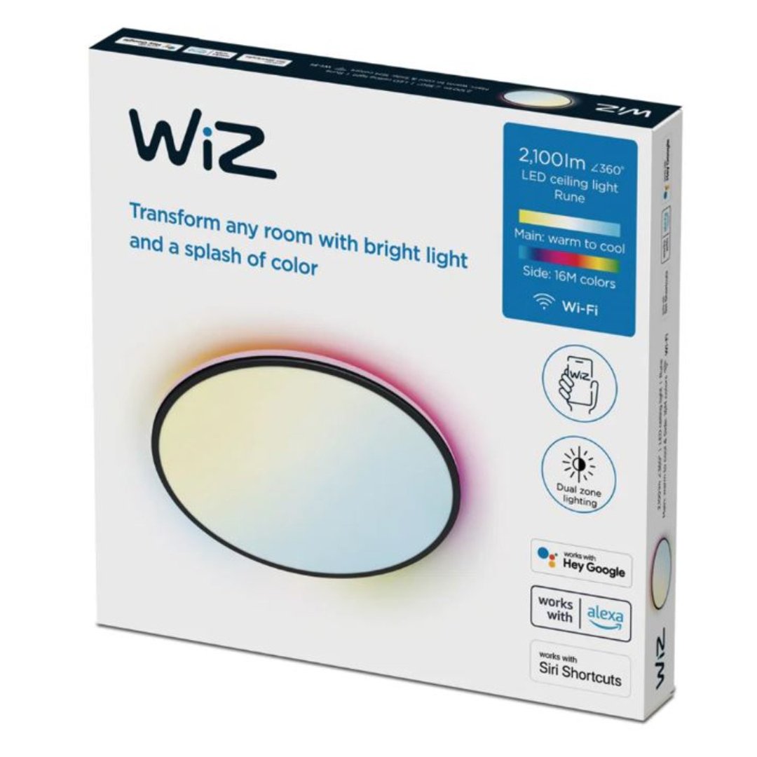 WiZ Rune 21W 27-65K TW RGB 天花灯(白色/黑色) - 灯具/灯饰 - 塑料 黑色