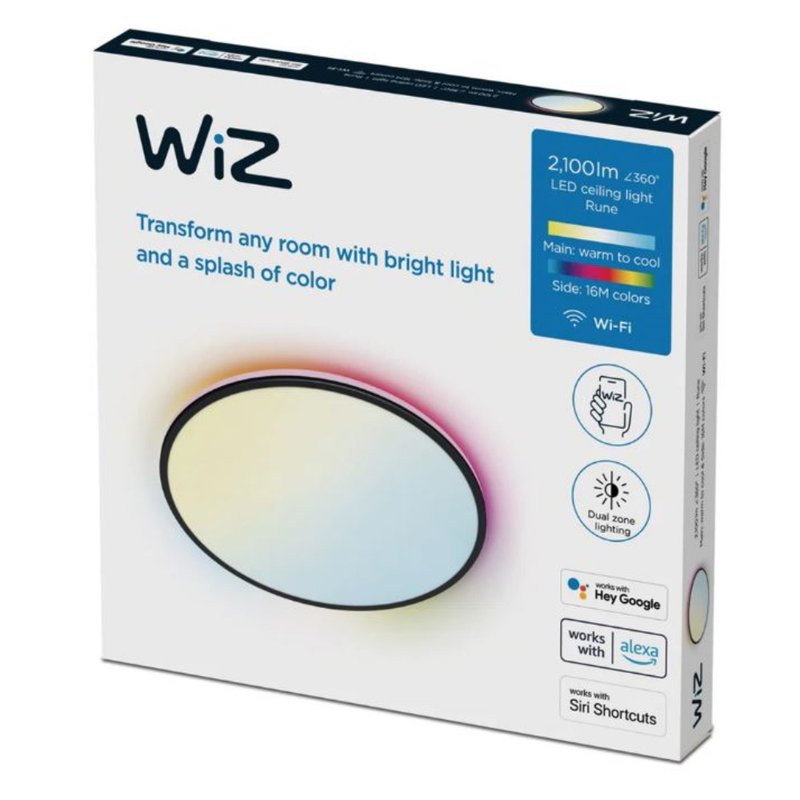 WiZ Rune 21W 27-65K TW RGB 天花灯(白色/黑色) - 灯具/灯饰 - 塑料 黑色