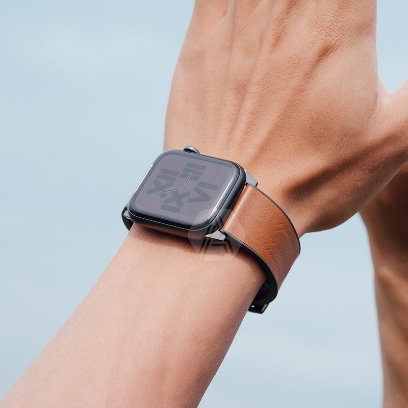 Apple Watch 42/44/45/49mm Straden 防泼水皮革表带-棕 - 表带 - 真皮 