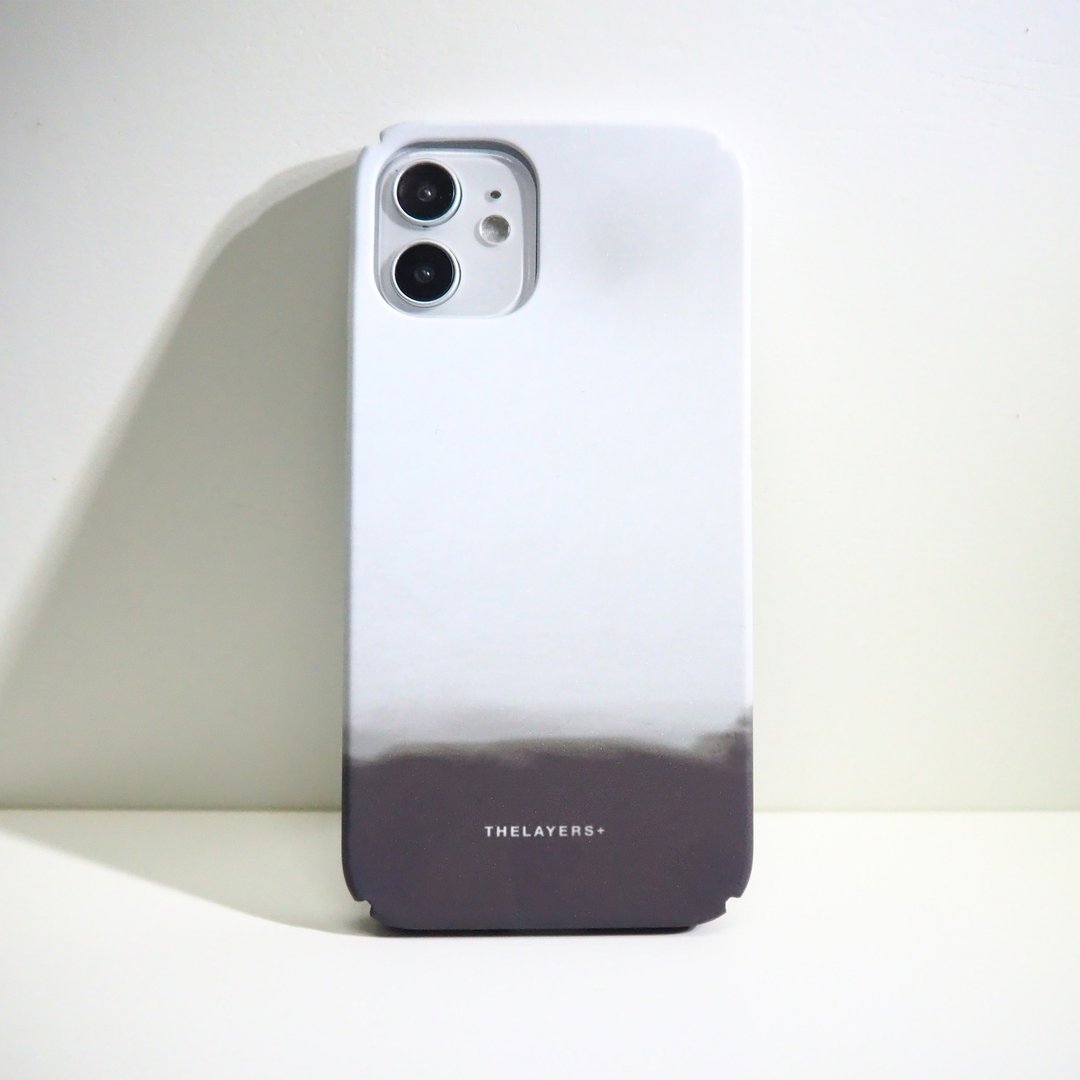 iPhone 18 | 冷淡风黑白灰油画 SMOKY 毛笔云海风景订制原创手机壳 - 手机壳/手机套 - 塑料 蓝色
