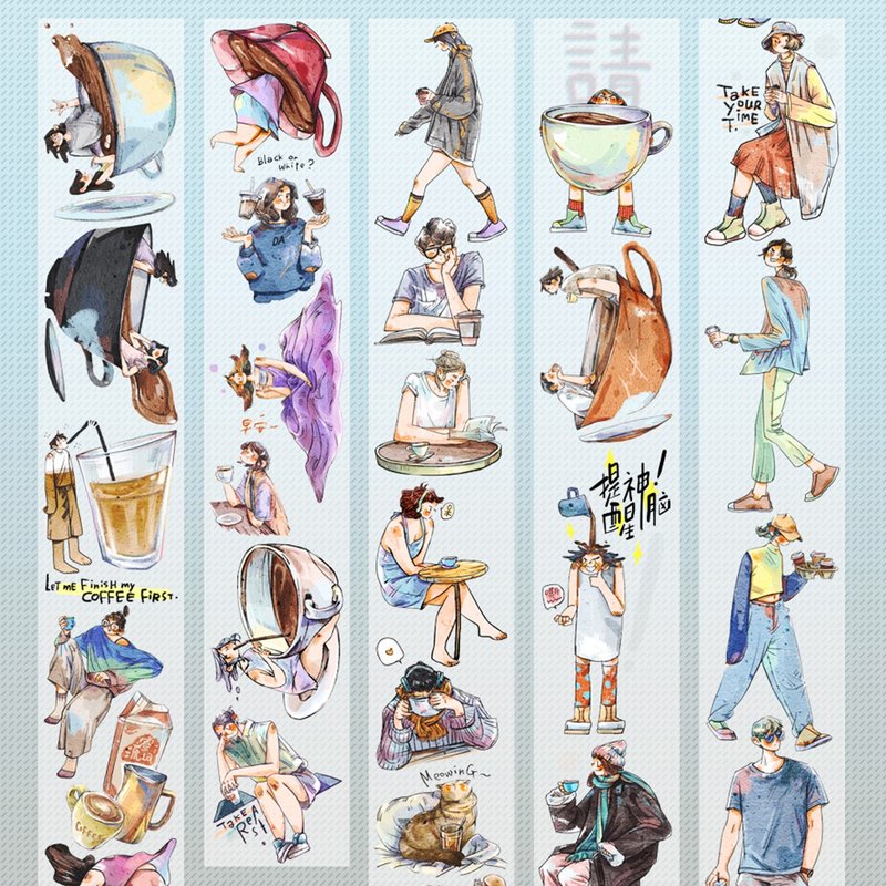 COFFEE PLS PET胶带 台灣製 10米卷 - 纸胶带 - 纸 多色