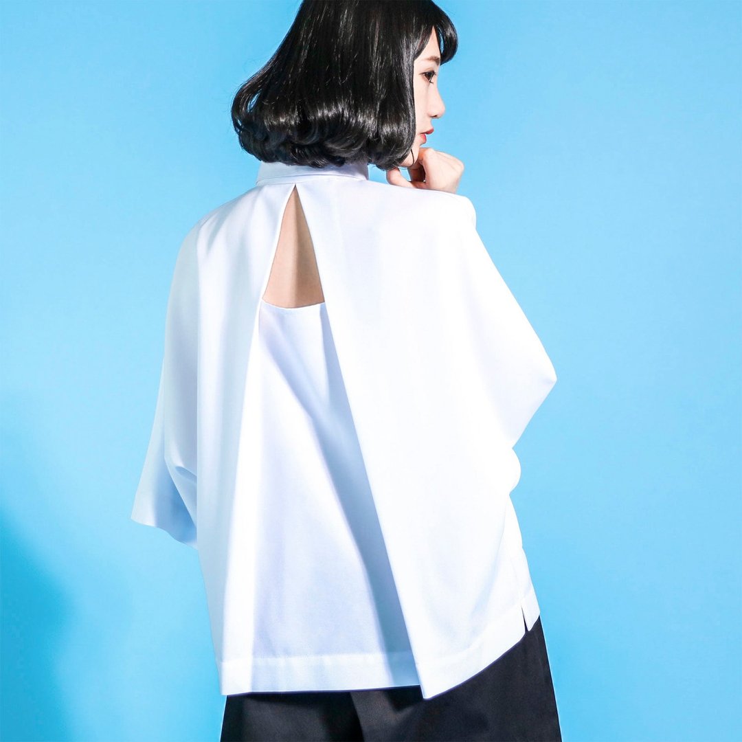 SU:MI said Trigonometric 三角函数小露背衬衫_6SF024_白 - 女装衬衫 - 棉 白色