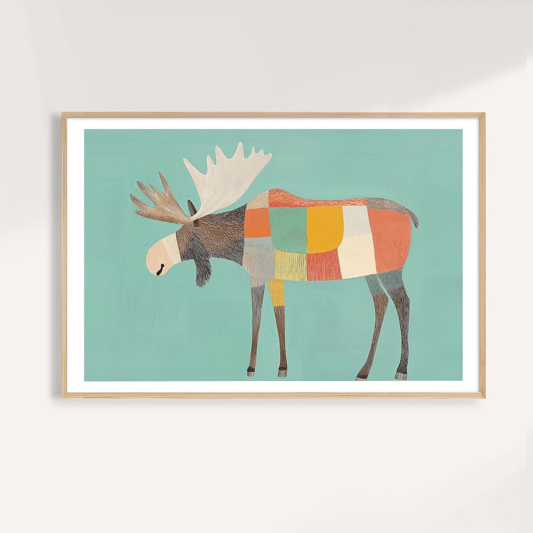 斑斓麋鹿的午后 Colorful Elk Daydream / 童话系列动物插画 - 海报/装饰画/版画 - 纸 
