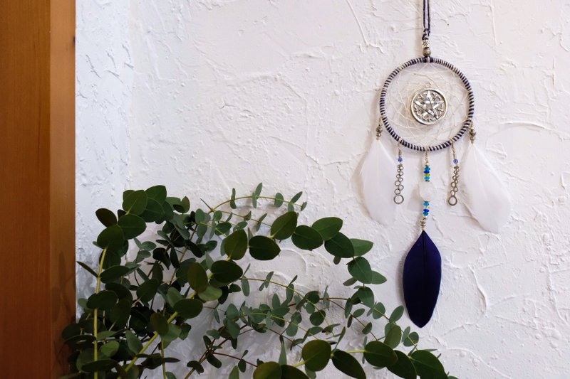 捕梦网挂饰 - 白晶 - 摆饰 - 棉．麻 蓝色