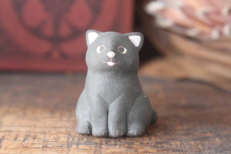黑猫迷你人物模型 - 玩偶/公仔 - 陶 卡其色
