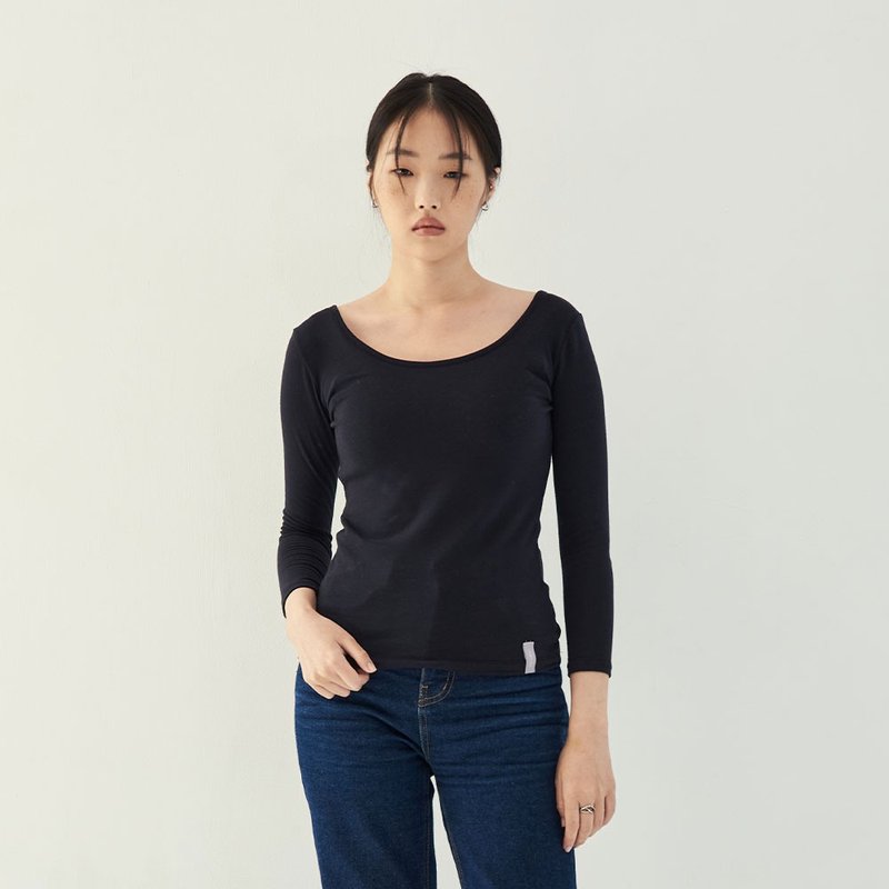 【恒温科技】羽量燃烧系列 - 女性圆领长袖发热衣 - 女装上衣 - 环保材料 