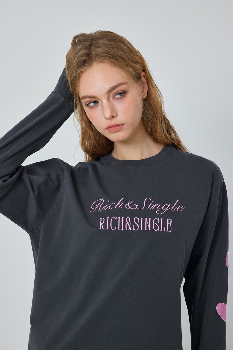 心动长袖T恤 – Rich & Single - 女装上衣 - 棉．麻 黑色