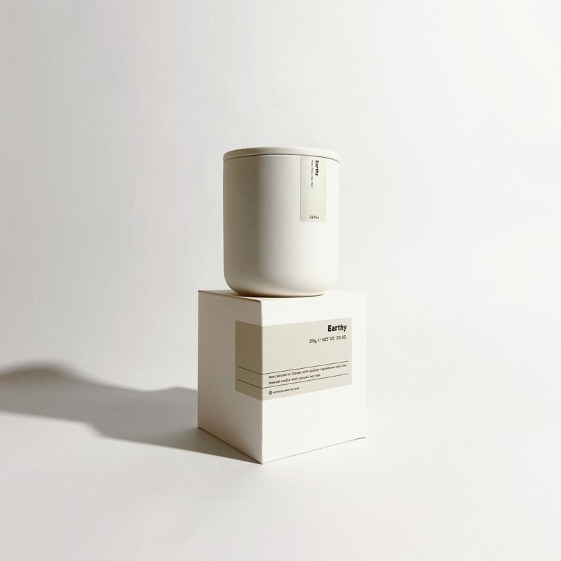 陶杯木芯蜡烛 No.32 Earthy 拥抱大地 - 自然大地调 - 蜡烛/烛台 - 陶 白色