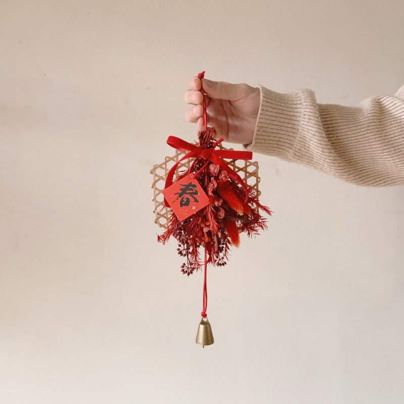 预购商品  新版 年节竹编网挂饰 - 干燥花/捧花 - 植物．花 红色