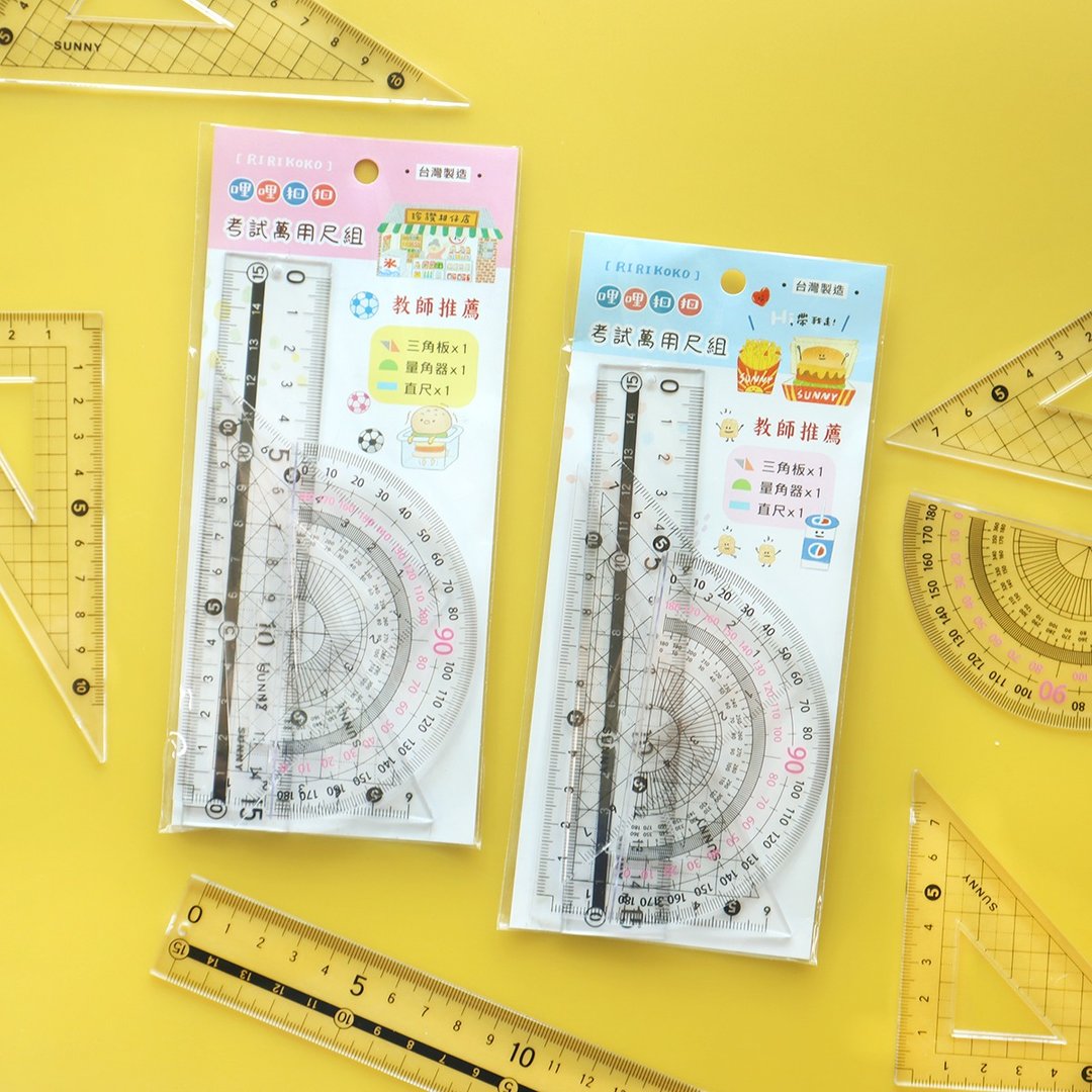 哩哩扣扣 / 考试万用尺组 (2 色) SR-96 - 铅笔/自动铅笔 - 塑料 