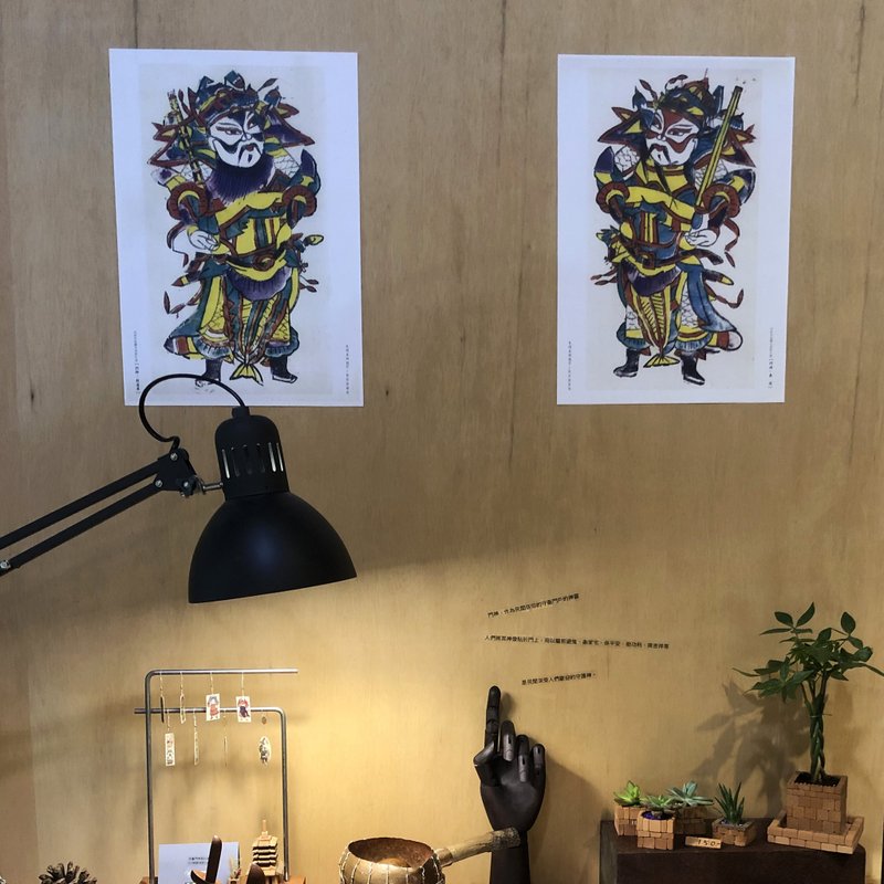 趋吉避凶的门神 年画 - 墙贴/壁贴 - 纸 白色