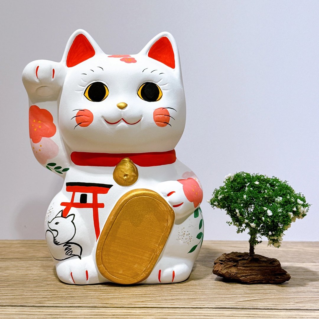 【神缘福猫】日本谷中堂招财猫 | 鸟居 白狐 - 摆饰 - 瓷 白色