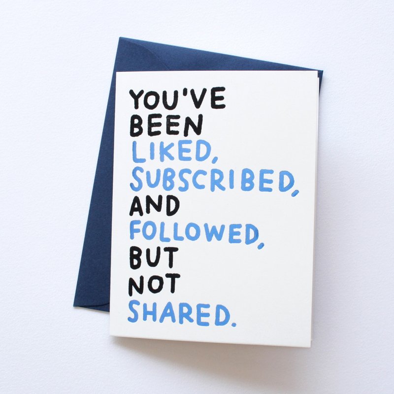 “You've Been Liked”祝福卡 - 卡片/明信片 - 纸 蓝色