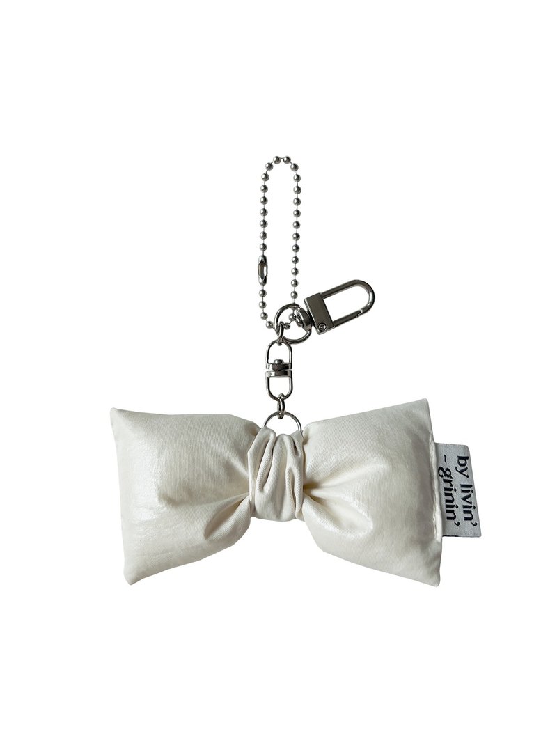 奶油色小缎带钥匙圈 - 钥匙链/钥匙包 - 尼龙 