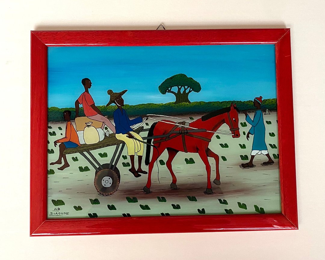 原创复古壁画带框 A.B Diaovne 1995 - 墙贴/壁贴 - 玻璃 多色