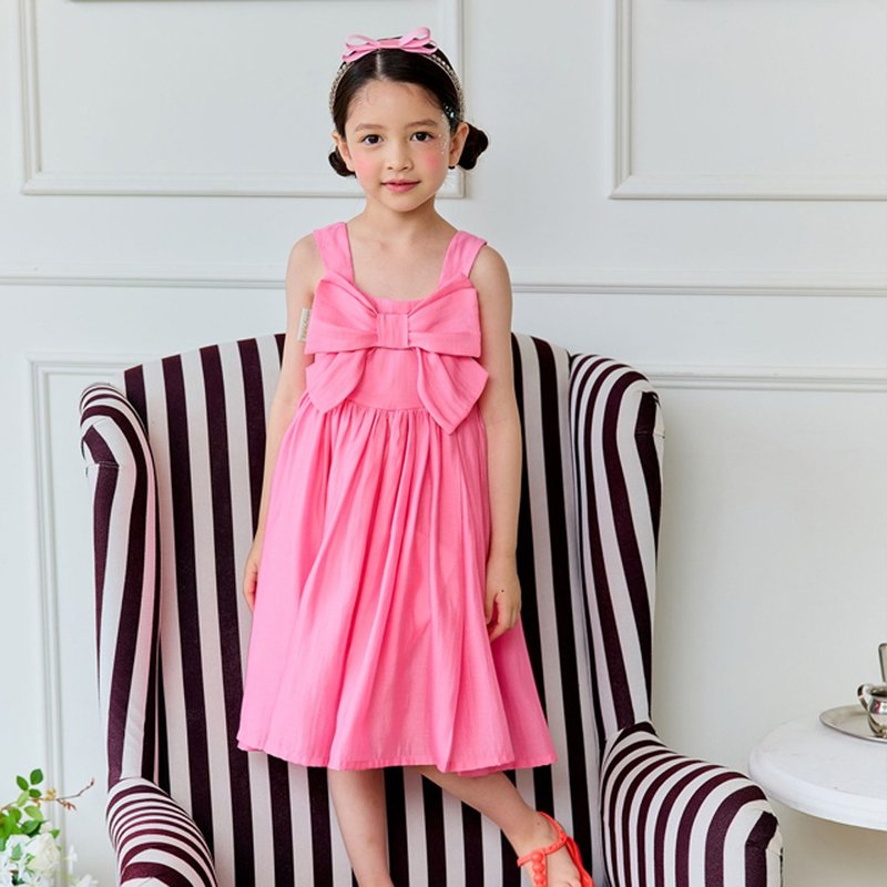 蝴蝶结连身裙-粉红色 - 童装礼服/连衣裙 - 其他材质 