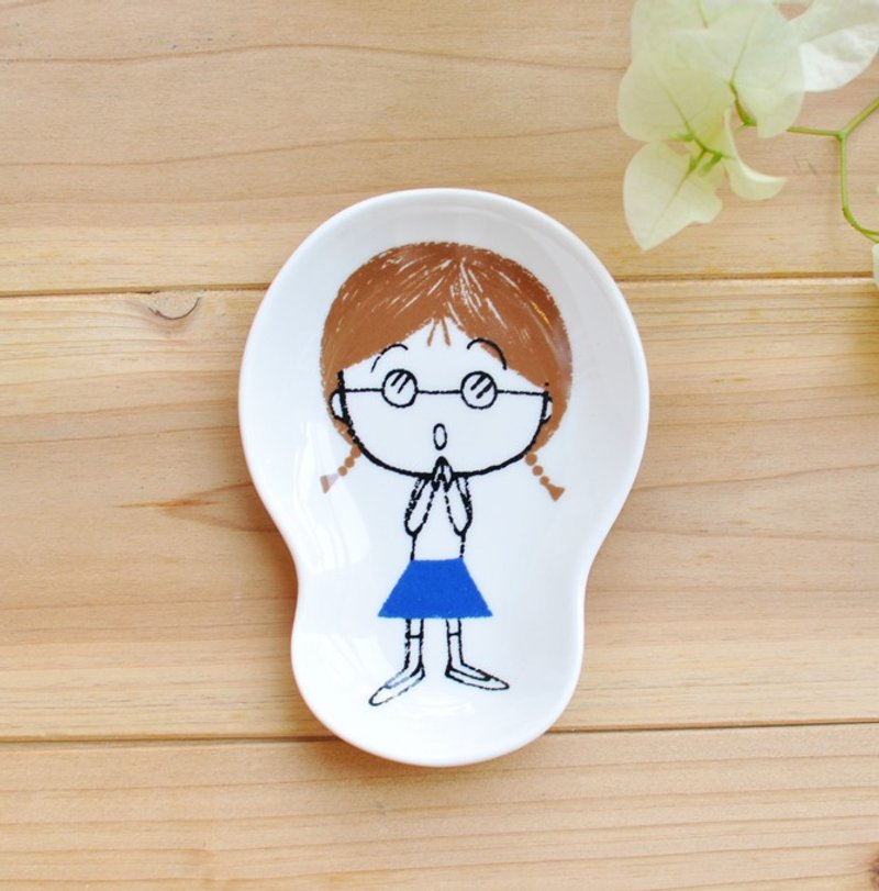 【加藤真治】樱桃小丸子系列 点心碟/浅碟/豆皿/饰品碟★小玉 - 浅碟/小碟子 - 瓷 蓝色