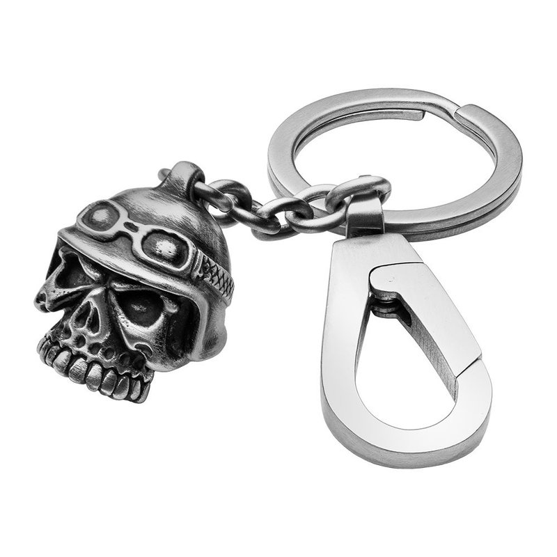 骷髅骑士钥匙圈 - 钥匙链/钥匙包 - 不锈钢 黑色
