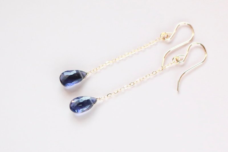 耳针&耳夹 semplice 堇青石 - 耳环/耳夹 - 半宝石 蓝色