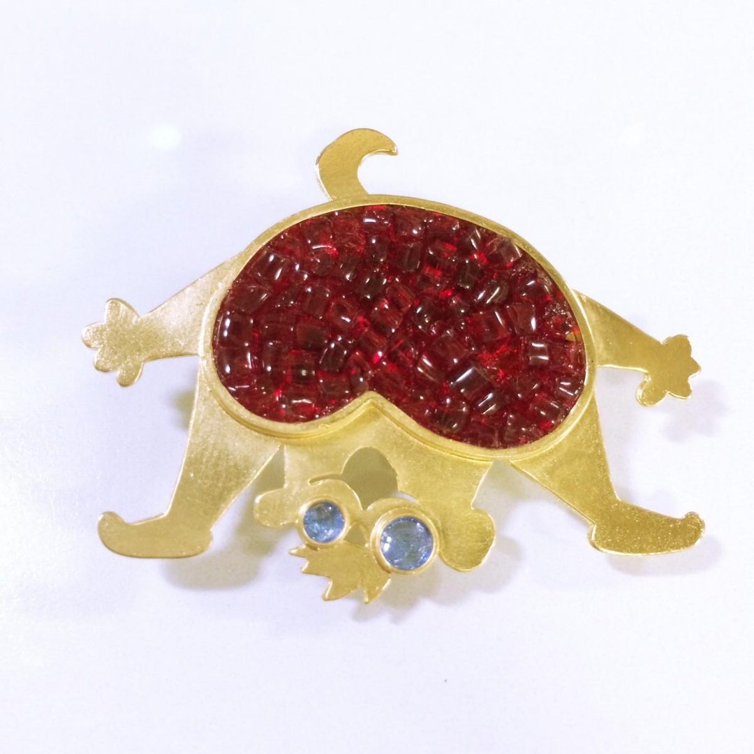 Scary pop brooch - Monkey - 胸针 - 其他金属 金色