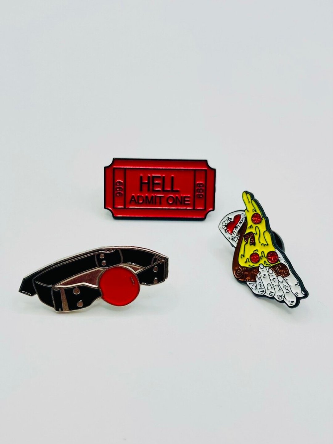 别针组/黑色/红色/黄色/hellcatpunks/hcp-gd-0085 - 徽章/别针 - 铜/黄铜 多色