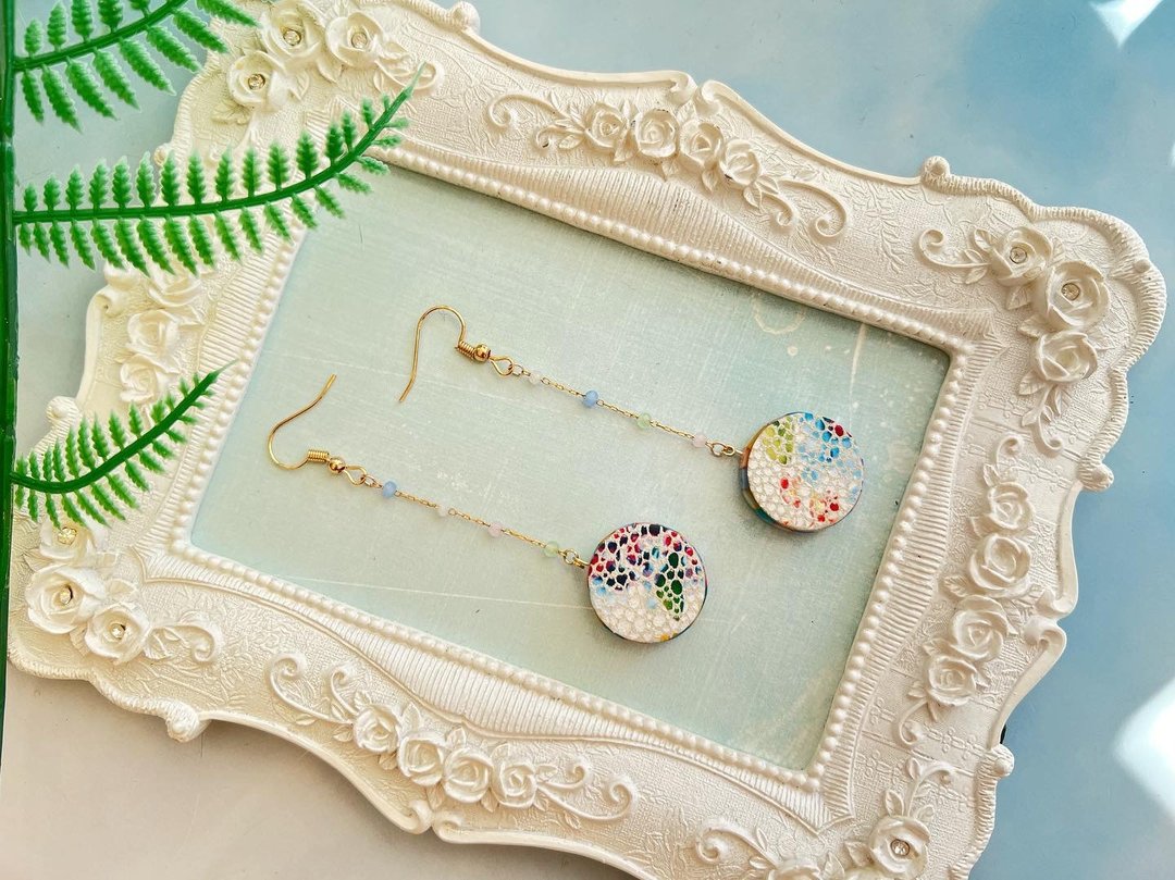 Summer Waves @ Shell we talk additional collection 皮革耳环 - 耳环/耳夹 - 真皮 多色