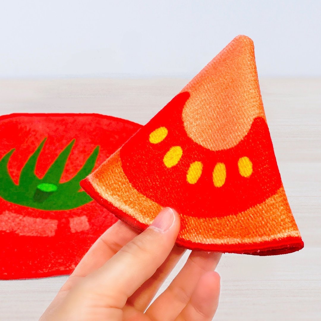 Tomato handkerchief cross section - 手帕/方巾 - 棉 红色